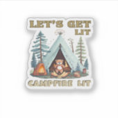 Lasst uns hingehen. Campfire Lit Classic Aufkleber (Vorderseite)