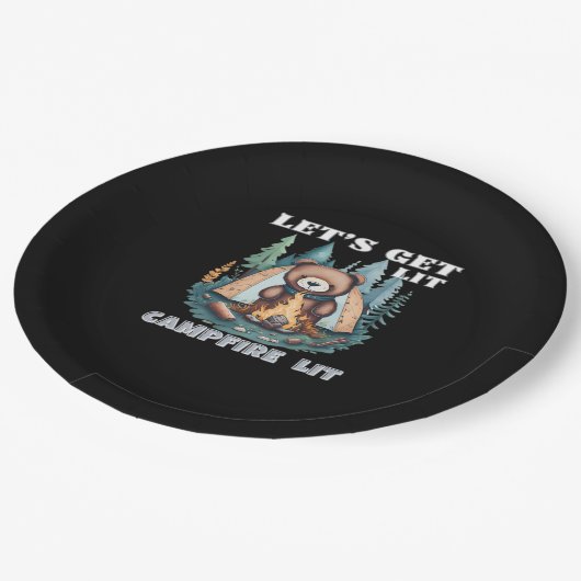 Lasst uns hingehen. Campfire Lit Classic Pappteller (Schrägansicht)