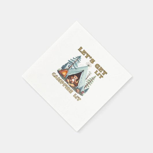 Lasst uns hingehen. Campfire Lit Classic Serviette (Ecke)