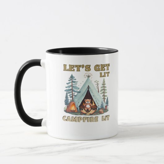 Lasst uns hingehen. Campfire Lit Classic Tasse (Links)