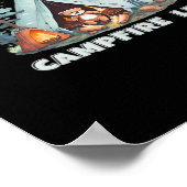 Lasst uns hingehen. Campfire Lit. Vibe Camping Cla Poster (Ecke)