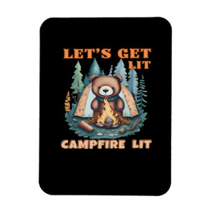 Lasst uns hingehen. Campfire Lit. Zelt Camping Cla Magnet