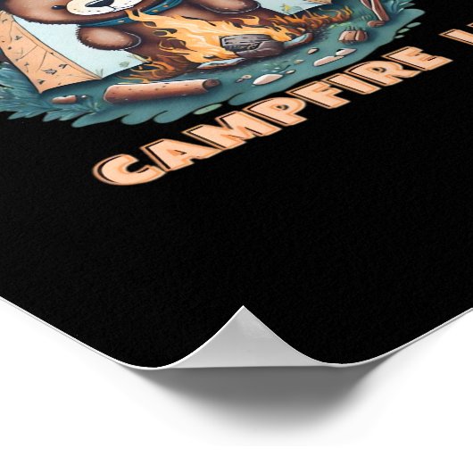 Lasst uns hingehen. Campfire Lit. Zelt Camping Cla Poster (Ecke)