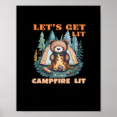 Lasst uns hingehen. Campfire Lit. Zelt Camping Cla Poster (Vorne)