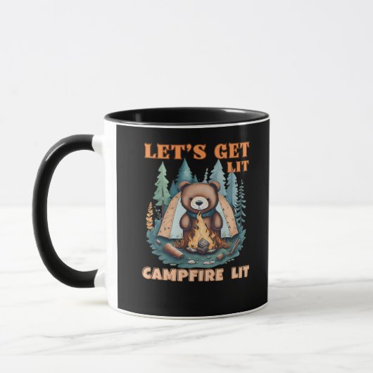 Lasst uns hingehen. Campfire Lit. Zelt Camping Cla Tasse (Links)