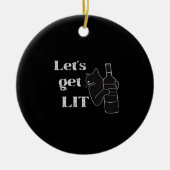 Lasst uns hingehen. Drink Cat Classic Keramik Ornament (Vorne)