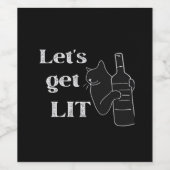 Lasst uns hingehen. Drink Cat Classic Weinetikett (Einzelnes Label)