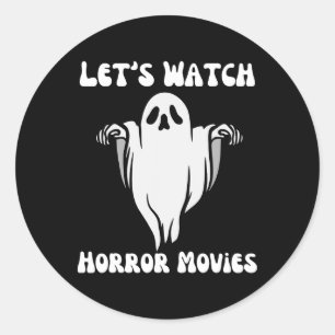 Lasst uns Horror-Filme Funny Halloween Men Wome se Runder Aufkleber