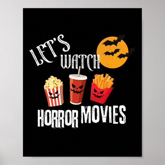 Lasst uns Horror-Filme Funny Halloween Party für Poster (Vorne)