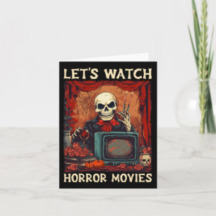 Lasst uns Horror-Filme Gothic Halloween Skeleto an Karte