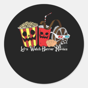 Lasst uns Horror-Filme Halloween-Kostüm Beängstige Runder Aufkleber