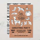 Lasst uns Hygge Cosy Winter Weihnachts-Party Einladung (Vorne/Hinten)