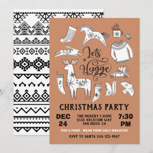 Lasst uns Hygge Cosy Winter Weihnachts-Party Einladung