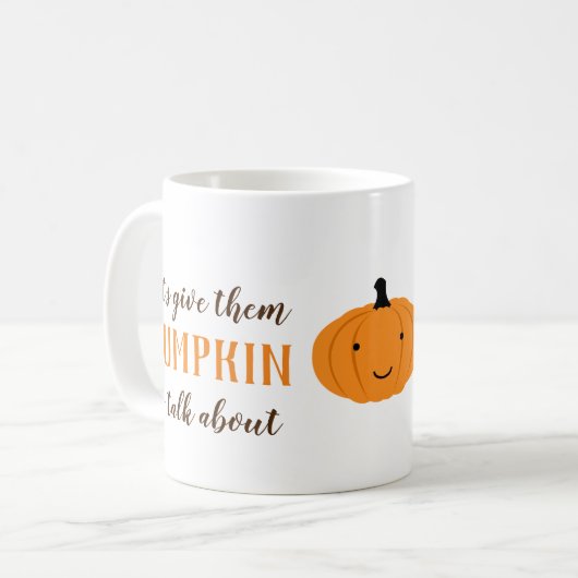 Lasst uns ihnen Kürschuh geben, um über Halloween Kaffeetasse (Vorderseite Links)