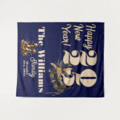 Lasst uns im neuen Party glamourös blau klingeln Wandteppich (Vorderseite (Horizontal))