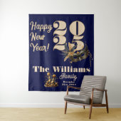 Lasst uns im neuen Party glamourös blau klingeln Wandteppich (Beispiel)