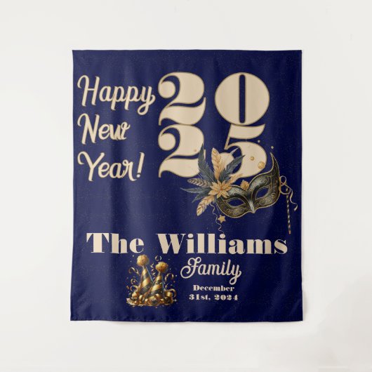 Lasst uns im neuen Party glamourös blau klingeln Wandteppich (Vorderseite)