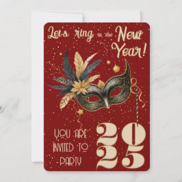 Lasst uns im neuen Party glamourös rot klingeln Einladung