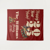 Lasst uns im neuen Party glamourös rot klingeln Wandteppich (Vorderseite (Horizontal))