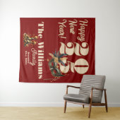 Lasst uns im neuen Party glamourös rot klingeln Wandteppich (Beispiel (Horizontal))