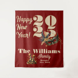 Lasst uns im neuen Party glamourös rot klingeln Wandteppich