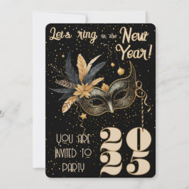 Lasst uns im neuen Party glamourös schwarz klingel Einladung