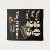 Lasst uns im neuen Party glamourös schwarz klingel Wandteppich (Vorderseite (Horizontal))