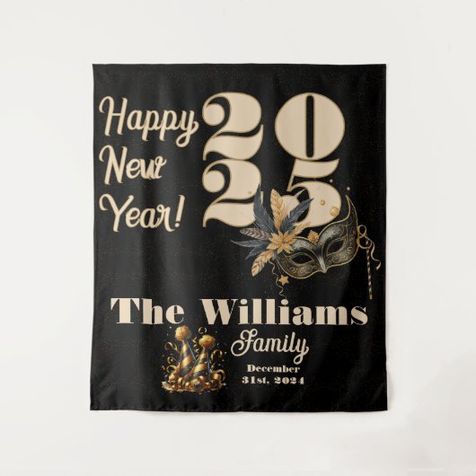 Lasst uns im neuen Party glamourös schwarz klingel Wandteppich (Vorderseite)