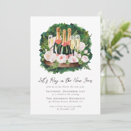 Lasst uns im neuen Party klingeln Einladung (Stehend Vorderseite)