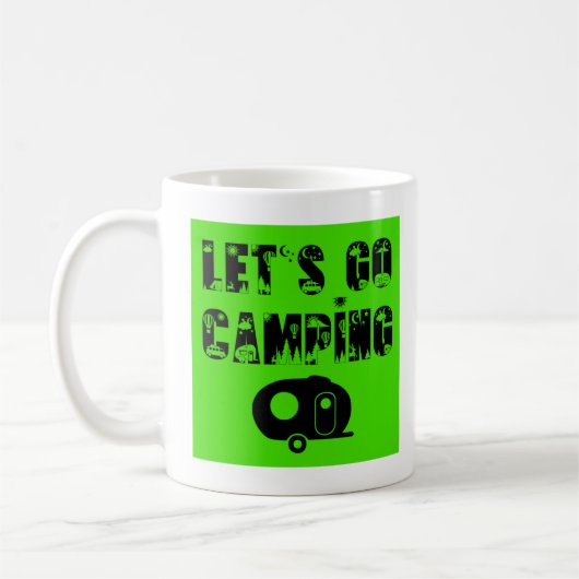 Lasst uns ins Camping gehen - Fiberglaseier Kaffeetasse (Links)