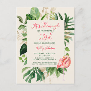 Lasst uns jedes Jahr Tropic Geburtstagskarte Flami Einladungspostkarte