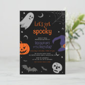 Lasst uns jedes schöne Halloween-Party machen Einladung (Stehend Vorderseite)