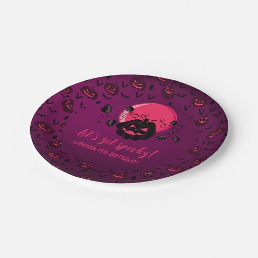 Lasst uns jedes schöne Halloween-Party machen Pappteller (Schrägansicht)
