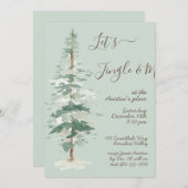 Lasst uns Jingle & Mingle Woodland Tree Party einl Einladung (Vorne/Hinten)