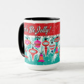 Lasst uns Jolly Retro Weihnachten sein Tasse (Vorderseite Links)