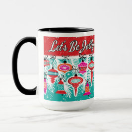 Lasst uns Jolly Retro Weihnachtskaffee-Tasse sein Tasse
