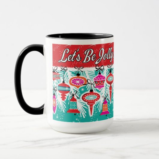 Lasst uns Jolly Retro Weihnachtskaffee-Tasse sein Tasse (Links)