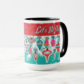 Lasst uns Jolly Retro Weihnachtskaffee-Tasse sein Tasse (VorderseiteRechts)