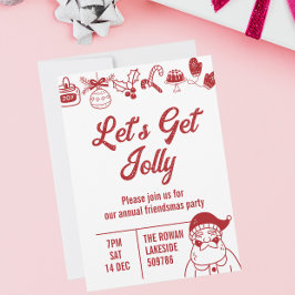Lasst uns Jolly Weihnachts-Party Red bekommen Einladung