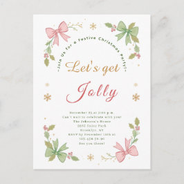 Lasst uns Jolly Whimsical Weihnachtsbow Holiday be Feiertagspostkarte