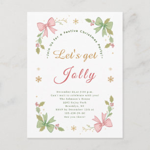 Lasst uns Jolly Whimsical Weihnachtsbow Holiday be Feiertagspostkarte