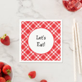 Lasst uns Kariert rot und weiß essen Serviette (Beispiel)