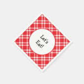 Lasst uns Kariert rot und weiß essen Serviette (Ecke)