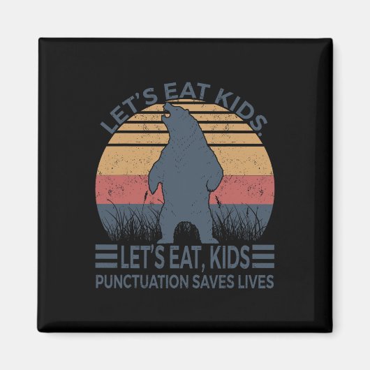 Lasst uns Kids Punctuation Rette Lives Funny Bear Magnet (Vorne)