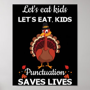 Lasst uns Kinder essen Erntedank Weihnachtslehrer Poster