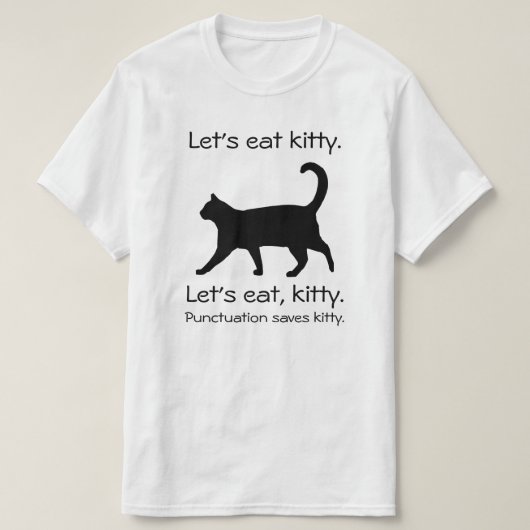 Lasst uns Kitty Funny Cat Shirt essen (Design vorne)