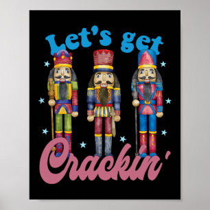 Lasst uns knacken Drei Nussknacker Vintage Weihnac Poster