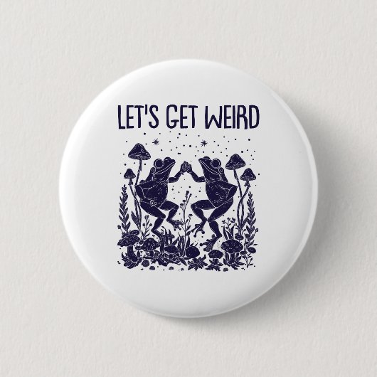 Lasst uns komische Dancing Frogs Mushrooms Funny C Button (Vorderseite)