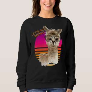 Lasst uns komische Tiere Hipster Llama mit Brille  Sweatshirt