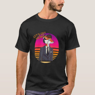 Lasst uns komischer Hipster Fox in Business Anzug  T-Shirt